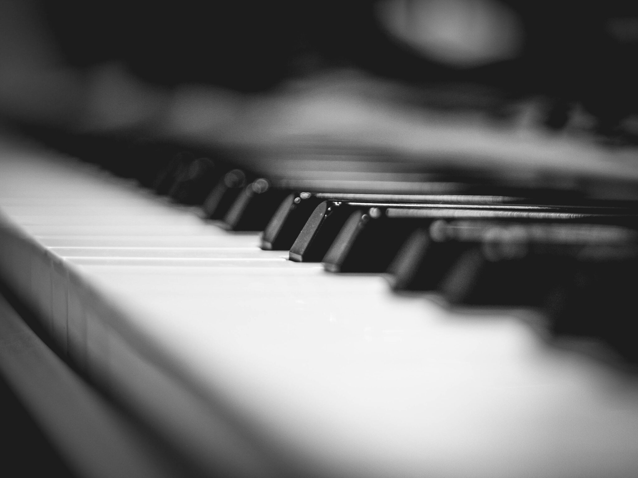 Close-up of a piano keyboard