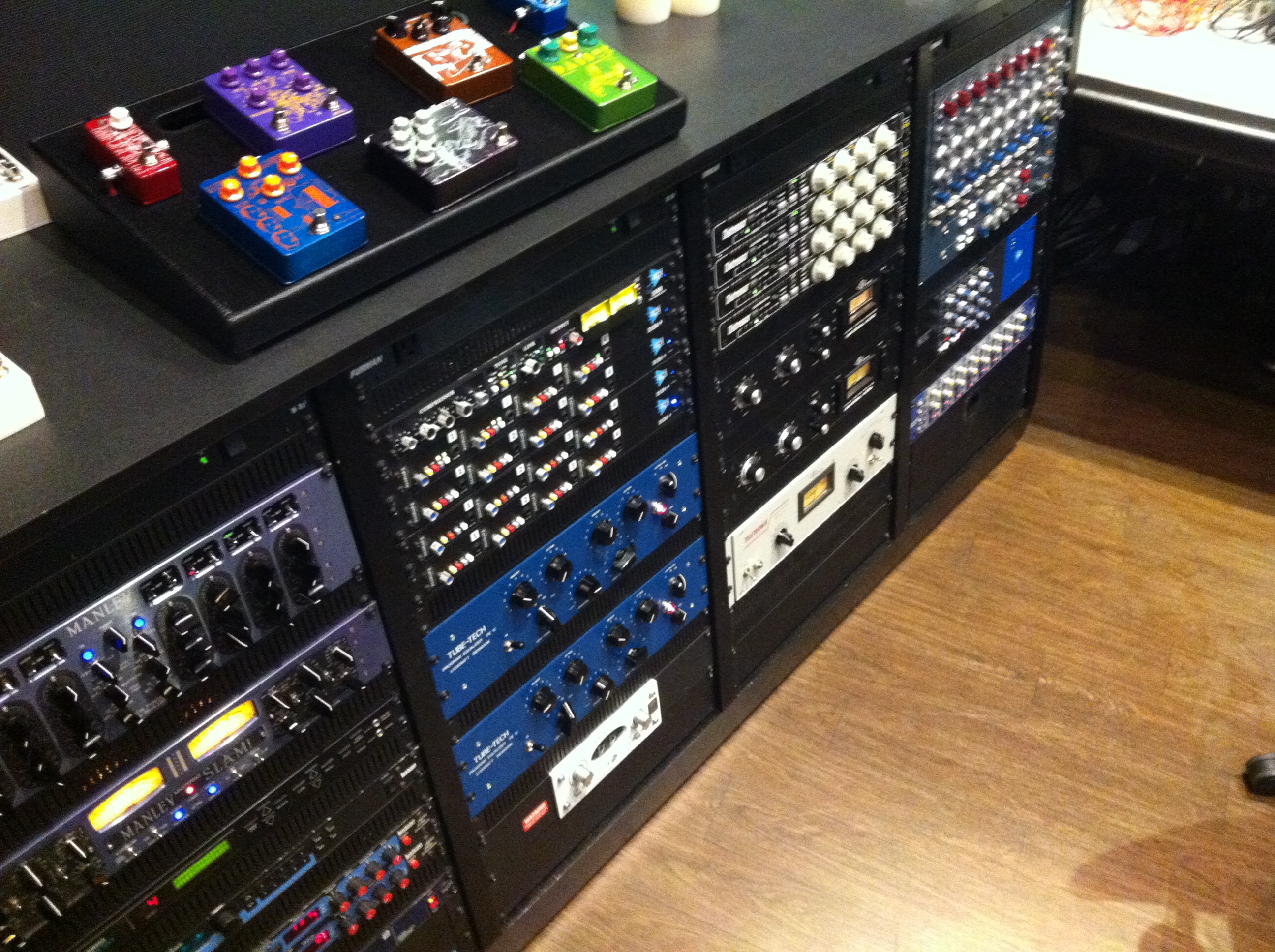 Studio audio equipment rack