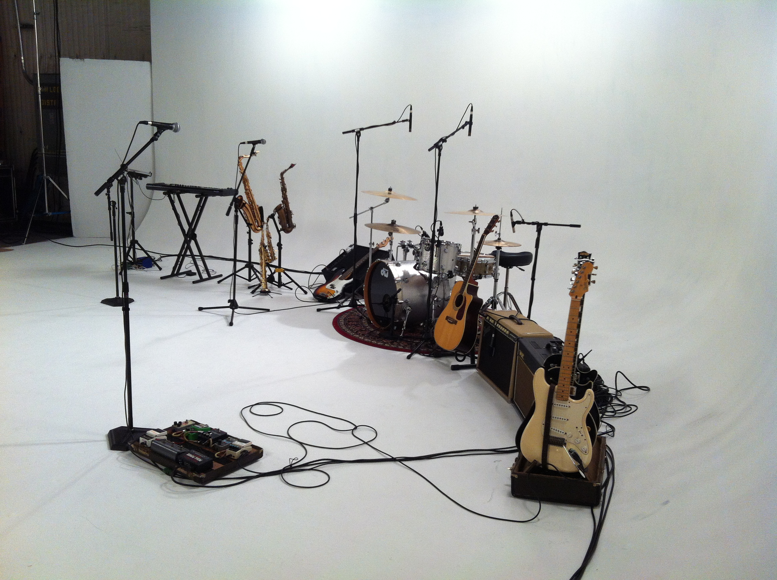 Behind the scenes on a production set